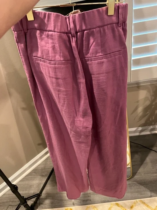Abercrombie & Fitch Mauve Linen-Blend Pants - Picture 2 of 3
